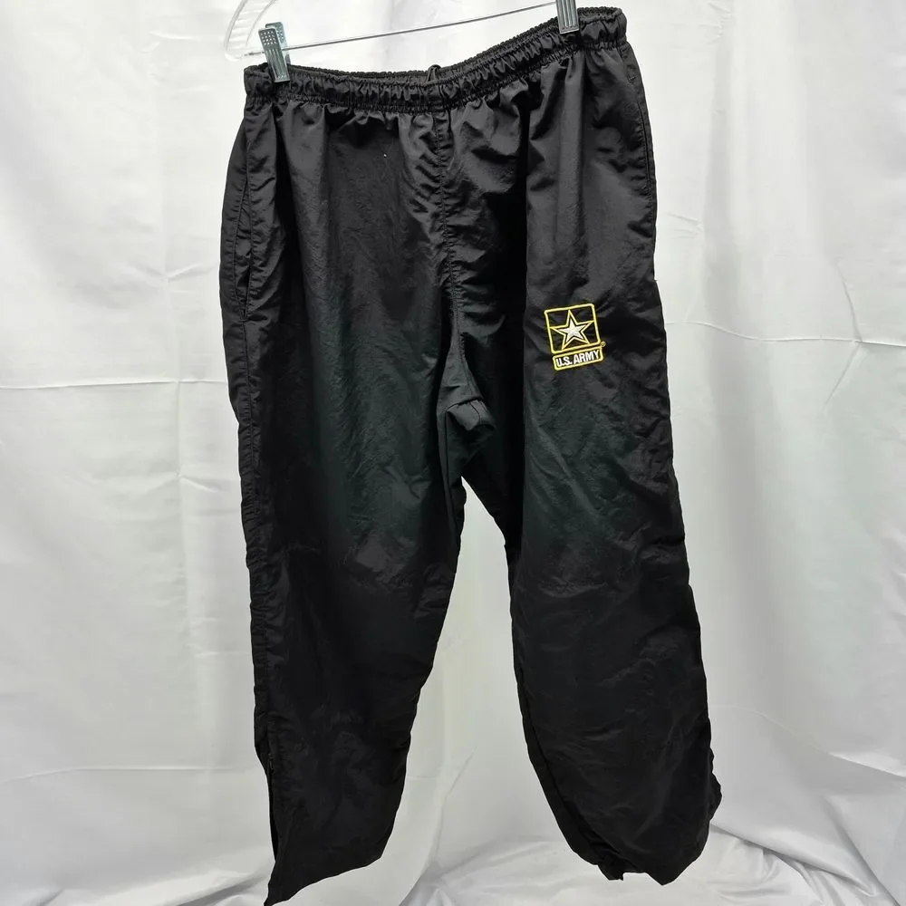 US Army Black APFU Physical Fitness Training Pants Mens Large Regular Military